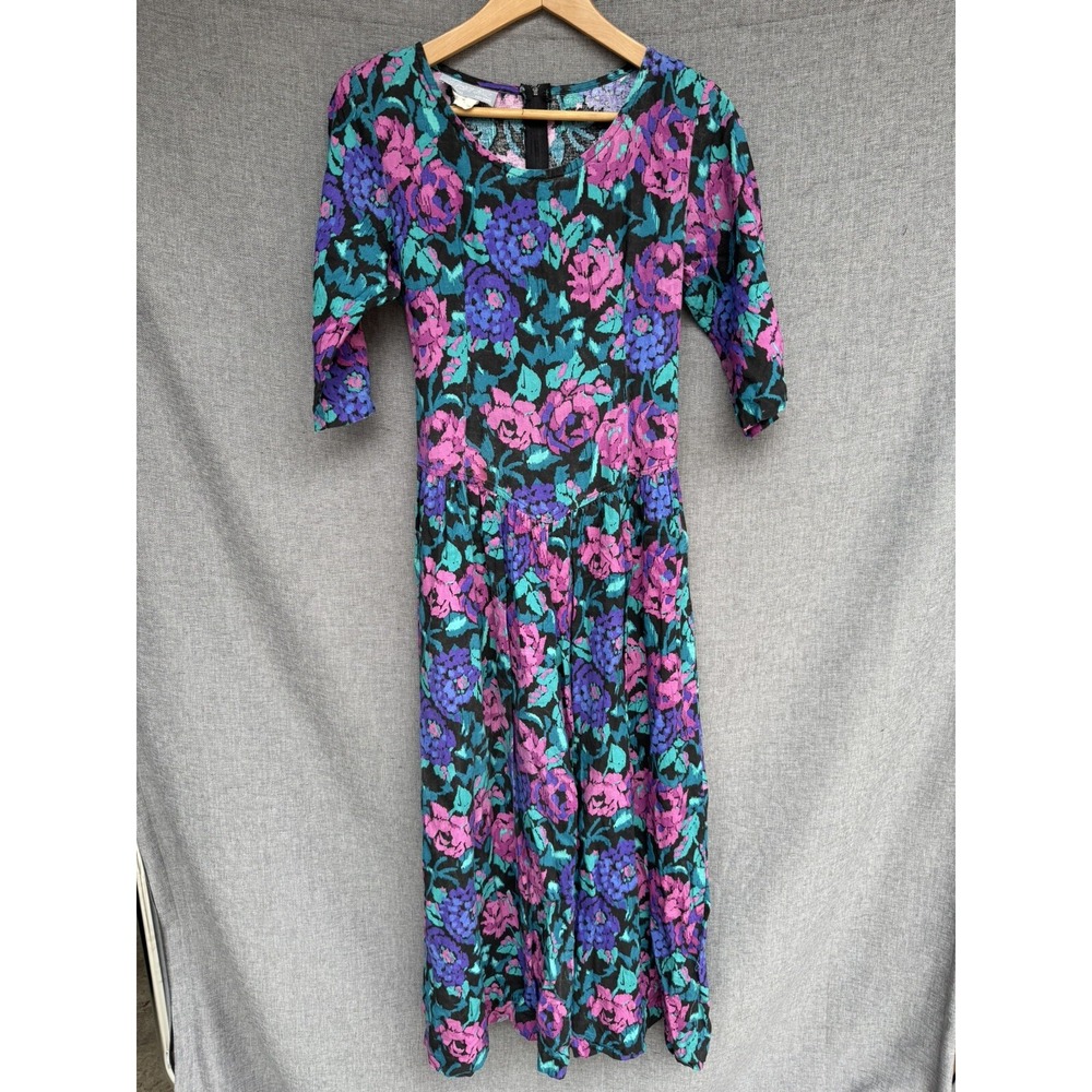Rabbit Designs‎ Sz 8 Vintage 80's 90's USA Jumpsuit Romper Floral Pink Purple